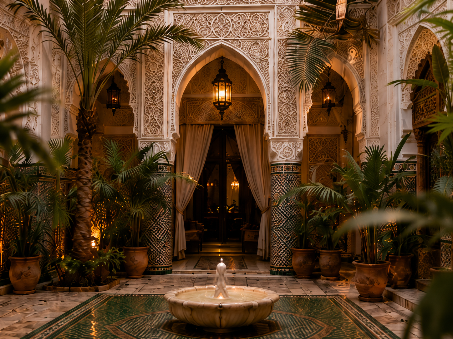 Moroccan riad courtyard