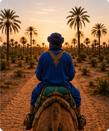 Camel ride back view