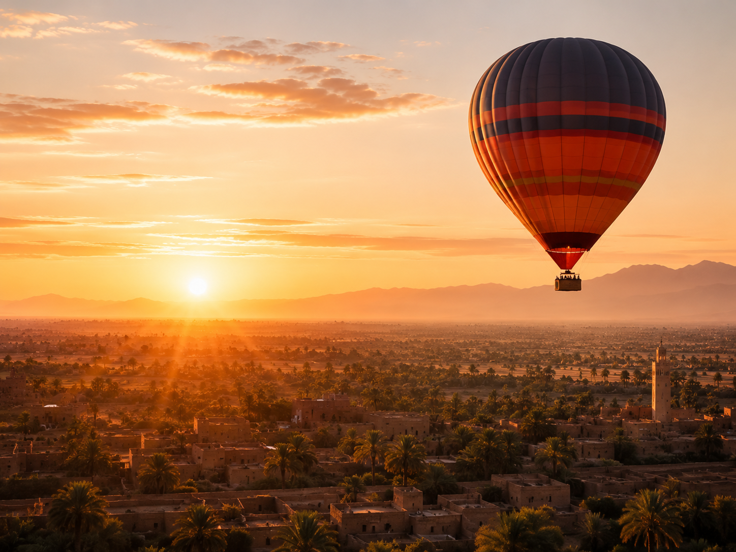 Sunrise adventure above Marrakech